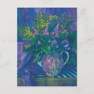 Carte Postale Twilight & Goldenrod Peinture pastel Fleur sauvage