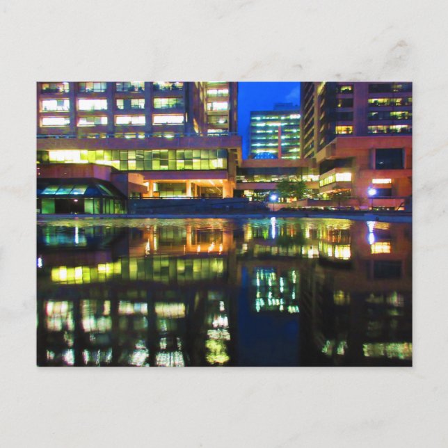 Carte Postale Twilight Réflexions Hôtel de ville Hull Québec (Devant)