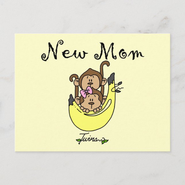 Carte Postale Twin Boy and Girl New Mom Tshirts (Devant)