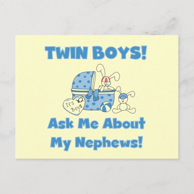 Carte Postale Twin Boys Demandez Mon Nephew (Devant)