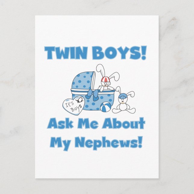Carte Postale Twin Boys Demandez Mon Nephew (Devant)