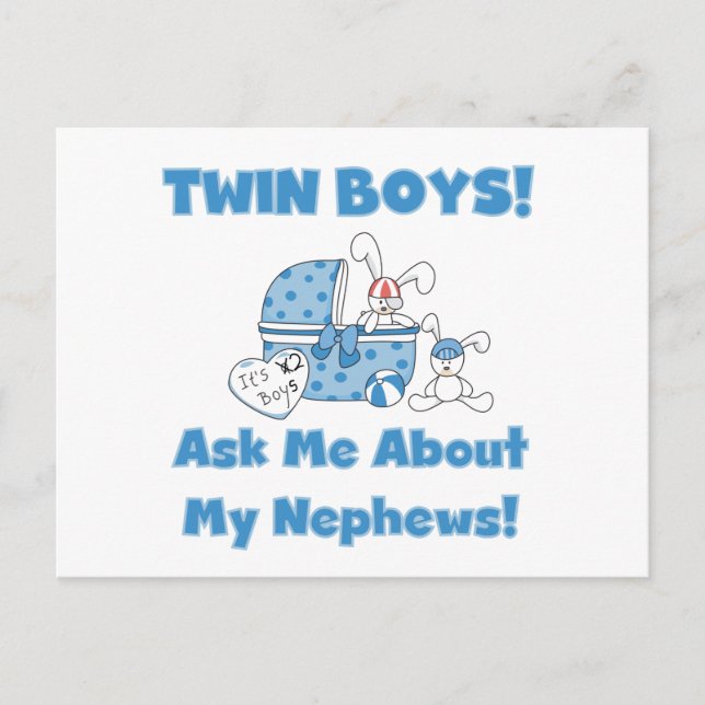 Carte Postale Twin Boys Demandez Mon Nephew (Devant)