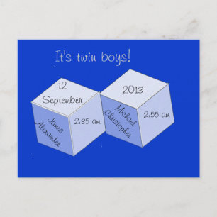 Carte postale - Twin Boys Faire-part de naissance