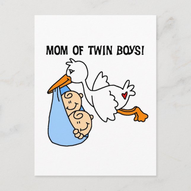 Carte Postale Twin Boys Maman-Stork Tshirts et cadeaux (Devant)