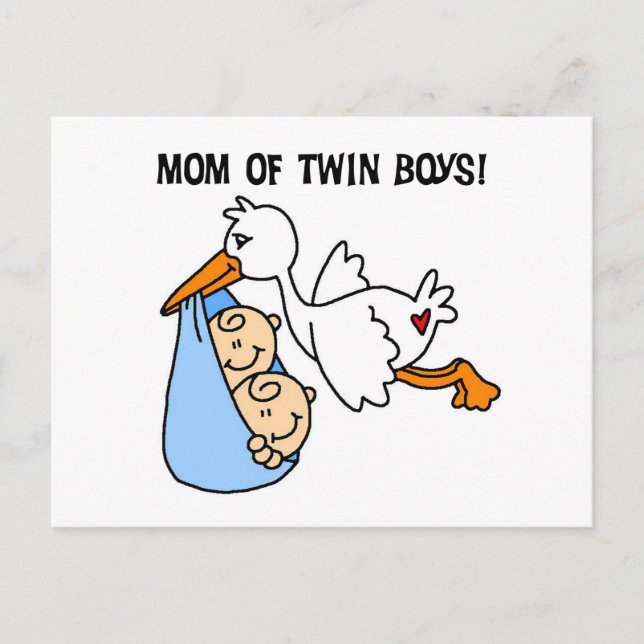 Carte Postale Twin Boys Maman-Stork Tshirts et cadeaux (Devant)