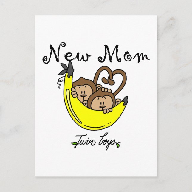Carte Postale Twin Boys New Mom Tshirts et cadeaux (Devant)