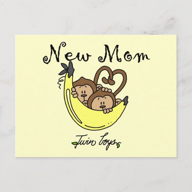 Carte Postale Twin Boys New Mom Tshirts et cadeaux (Devant)