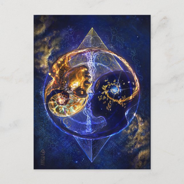 Carte Postale Twin flame balance artwork (Devant)