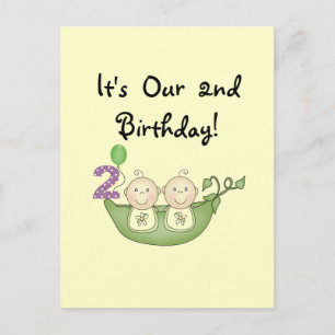 Carte Postale Twin Peas in a Pod 2e Anniversaire T-shirts et cad