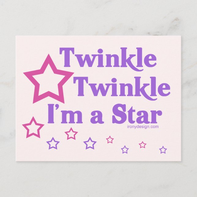 Carte Postale Twinkle Twinkle Je suis une étoile (Devant)