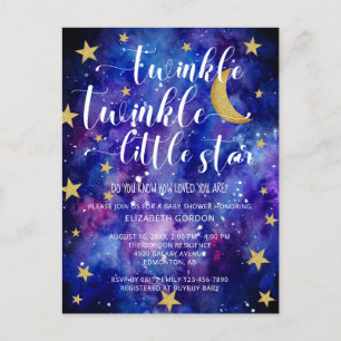 Carte Postale Twinkle Twinkle Little Star Baby shower Galaxy