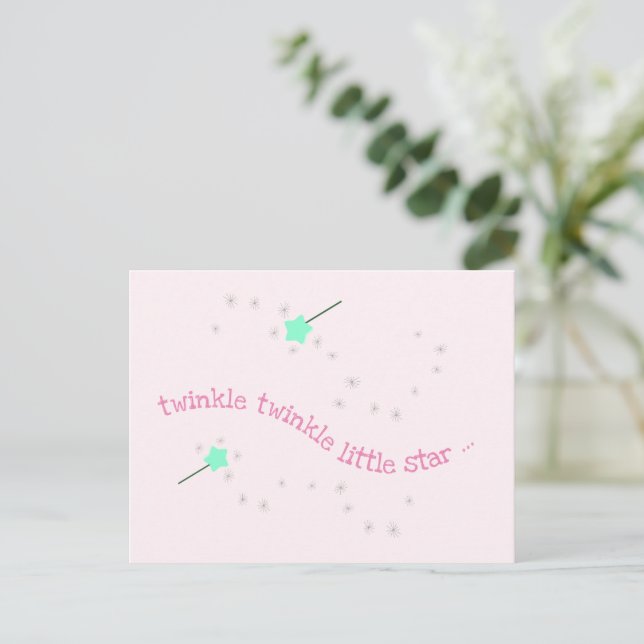Carte Postale Twinkle Twinkle Little Star, Magic Wand Baby Girl (Debout devant)
