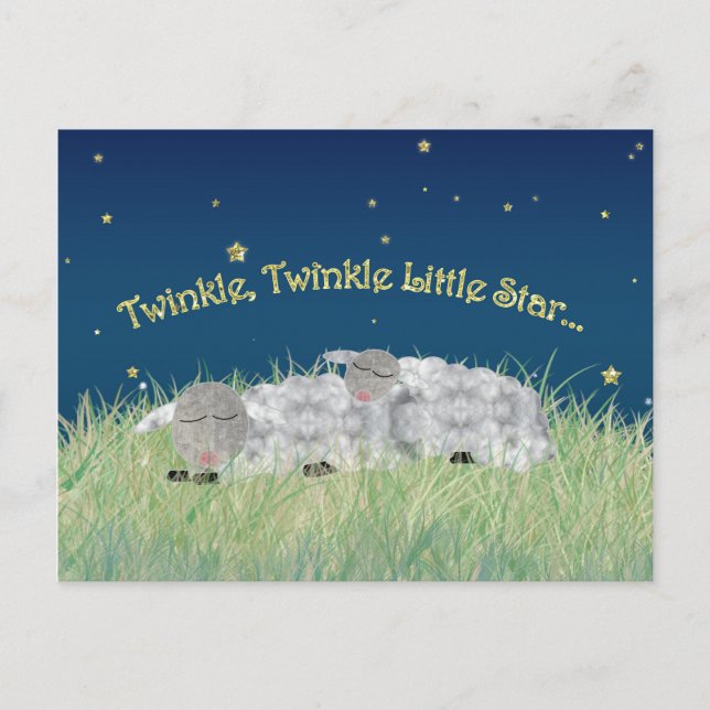 Carte Postale Twinkle Twinkle Little Star Sleeping Sheep (Devant)