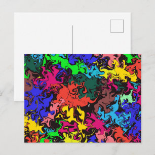 Carte Postale Twirls colorés Abstraits /