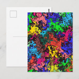 Carte Postale Twirly coloré Abstrait /