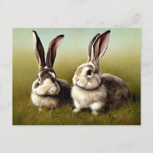 Carte Postale two rabbit