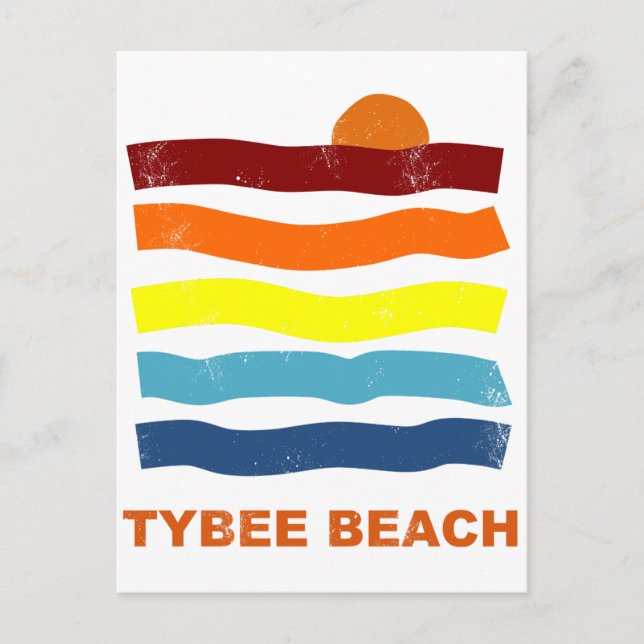 Carte Postale tybee beach ocean sunset summer vacation fun (Devant)