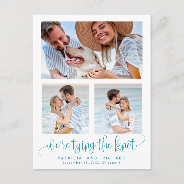 Carte Postale Tying The Knot Wedding Enregistrer La Date 3 Photo (Devant)