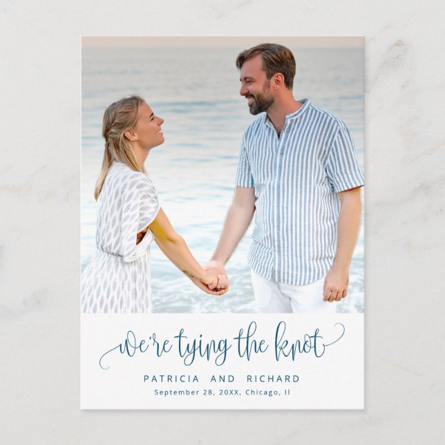 Carte Postale Tying The Knot Wedding Enregistrer La Date Photo (Devant)