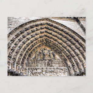 Carte Postale Tympanum du jugement Dernier Notre Dame de Paris