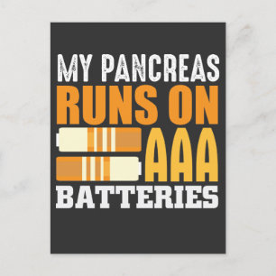 Carte Postale Type 1 Diabète T1D Sensibilisation Batterie diabét