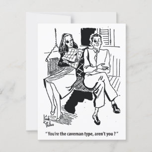 Carte Postale Type Cavemen, Couple Rencontres, Humour, Vintage
