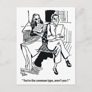 Carte Postale Type Cavemen, Couple Rencontres, Humour, Vintage