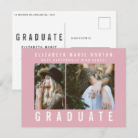 Type graduation multi photo moderne rose et blanc