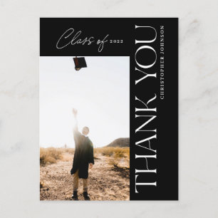 Carte Postale Type moderne Merci de graduation photo noir