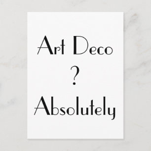 Carte Postale Typographie Absolument Art Déco