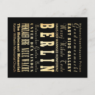 Carte Postale Typographie artistique de la ville de Berlin en Al