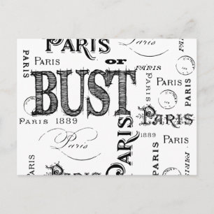 Carte Postale Typographie Calligraphie Paris France Tour Eiffel
