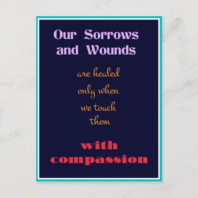 Carte Postale Typographie - Citation inspirante sur la compassio (Devant)
