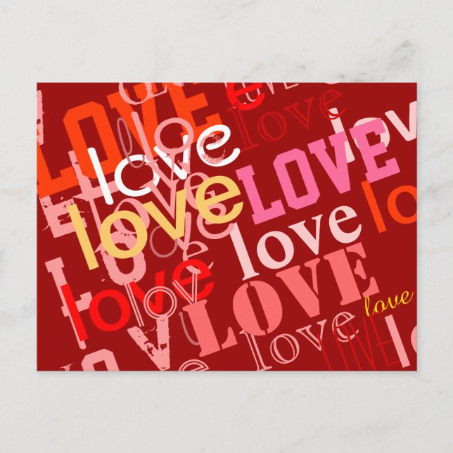 Carte Postale typographie conception de l'amour (Devant)