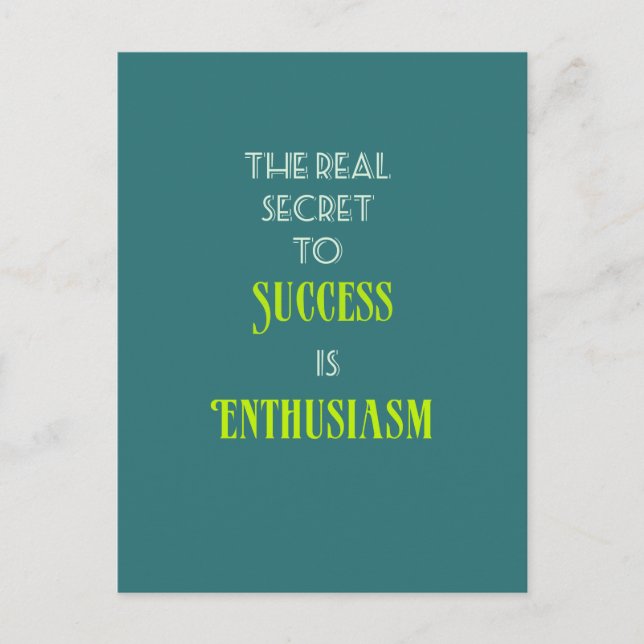 Carte Postale Typographie de devis inspirante (Devant)