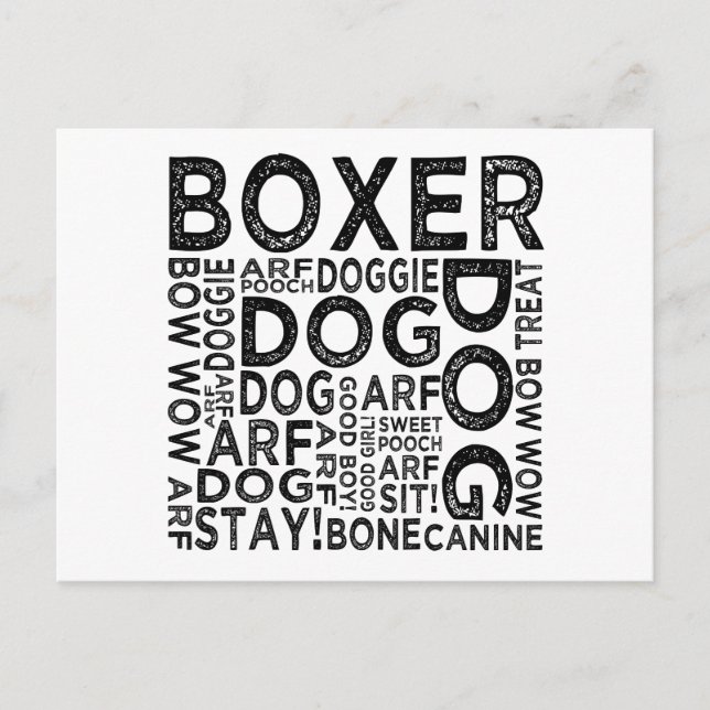 Carte Postale Typographie de la boîte (Devant)