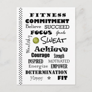 Carte Postale Typographie de la condition physique motivationnel