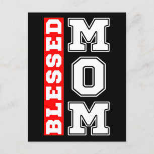 Carte Postale Typographie de maman bénie Fête des mères