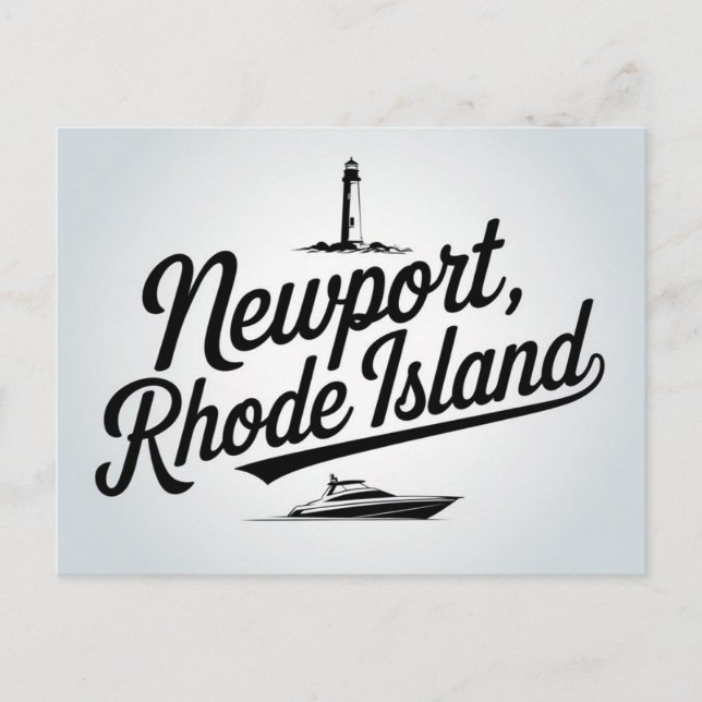 Carte Postale Typographie de Newport, Rhode Island (Devant)