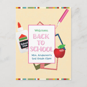 Carte Postale Typographie de retour à l'école