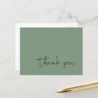 Typographie de script décontracté Vert sauge Merci