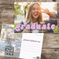 Typographie des diplômés Photo QR Code Médias soci