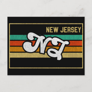 Carte Postale Typographie d'état vintage New Jersey NJ Souvenir