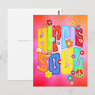 Carte Postale Typographie Drôle - ÂME HIPPIE 1