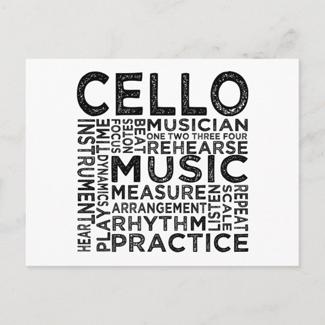 Carte Postale Typographie du Cello (Devant)