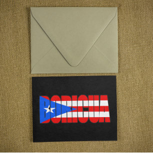 Carte Postale Typographie du drapeau portoricain Boricua