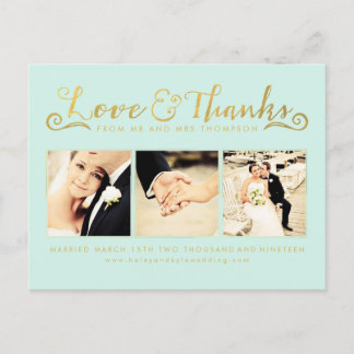 Carte Postale Typographie du script de Mariage d'or Photo