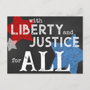 Carte Postale Typographie étoilée de tableau noir patriotique am