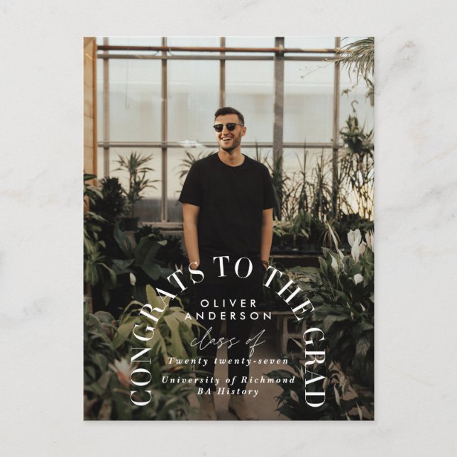 Carte Postale Typographie géométrique moderne photo arche remise (Devant)