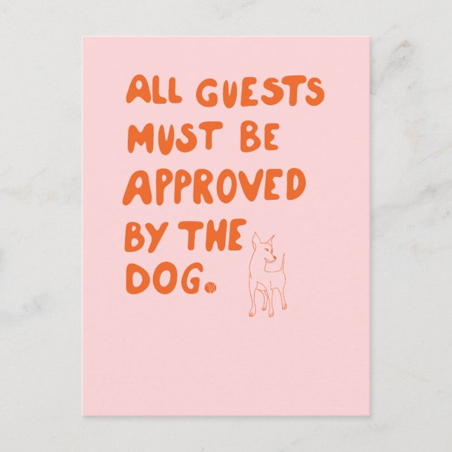 Carte Postale Typographie manuscrite avec illustration de chien (Devant)